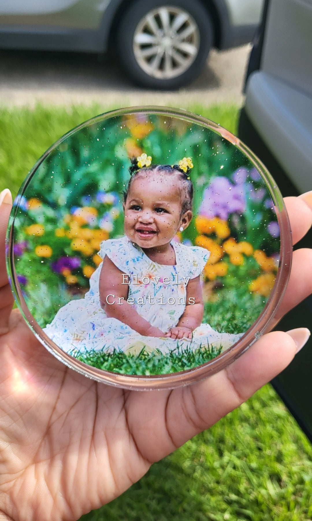 2 Custom Resin Photo Coasters