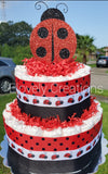Red and Black Ladybug Diaper Cake