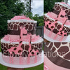 Pink and Brown Giraffe Diaper Cake