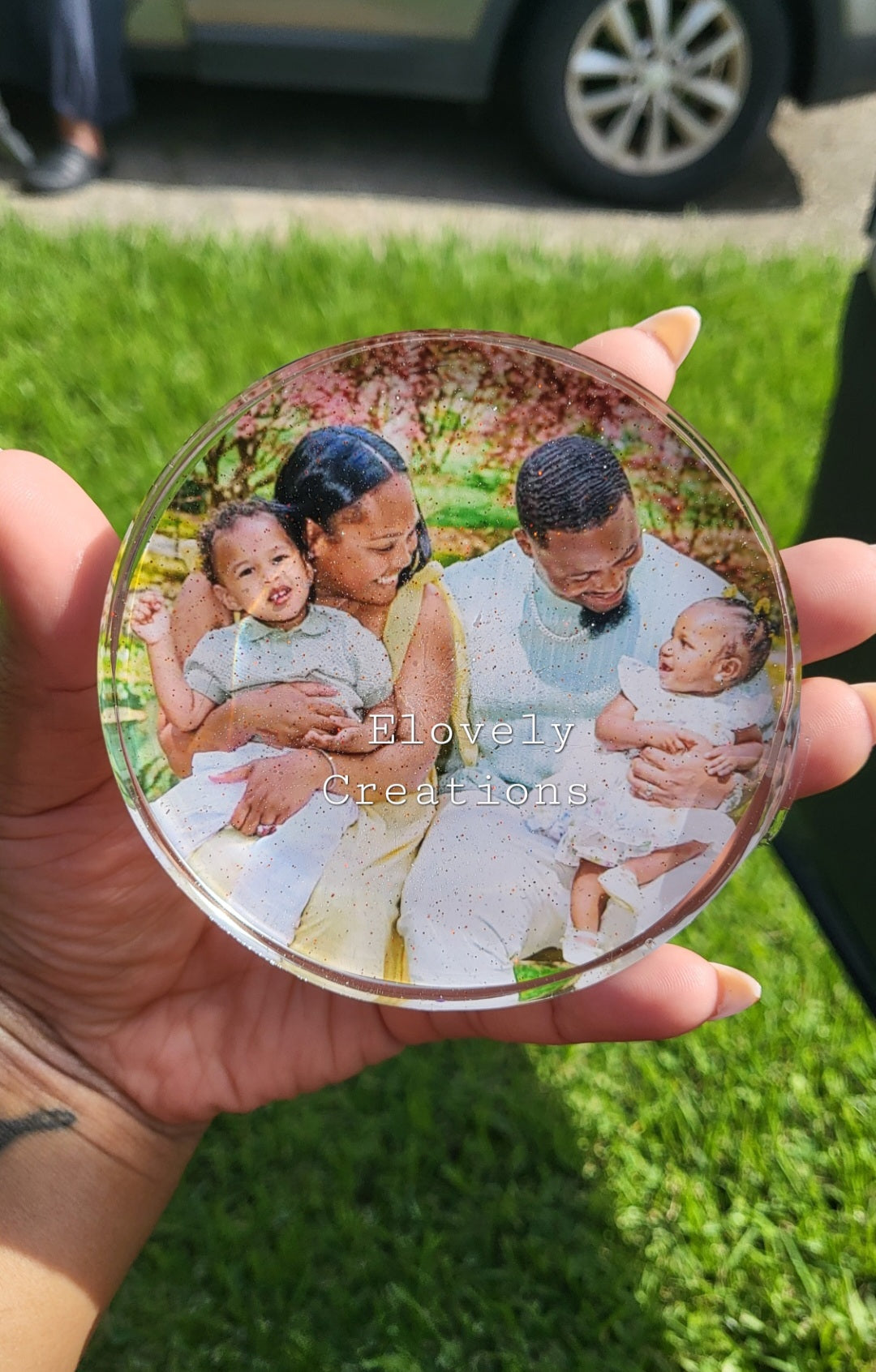 2 Custom Resin Photo Coasters