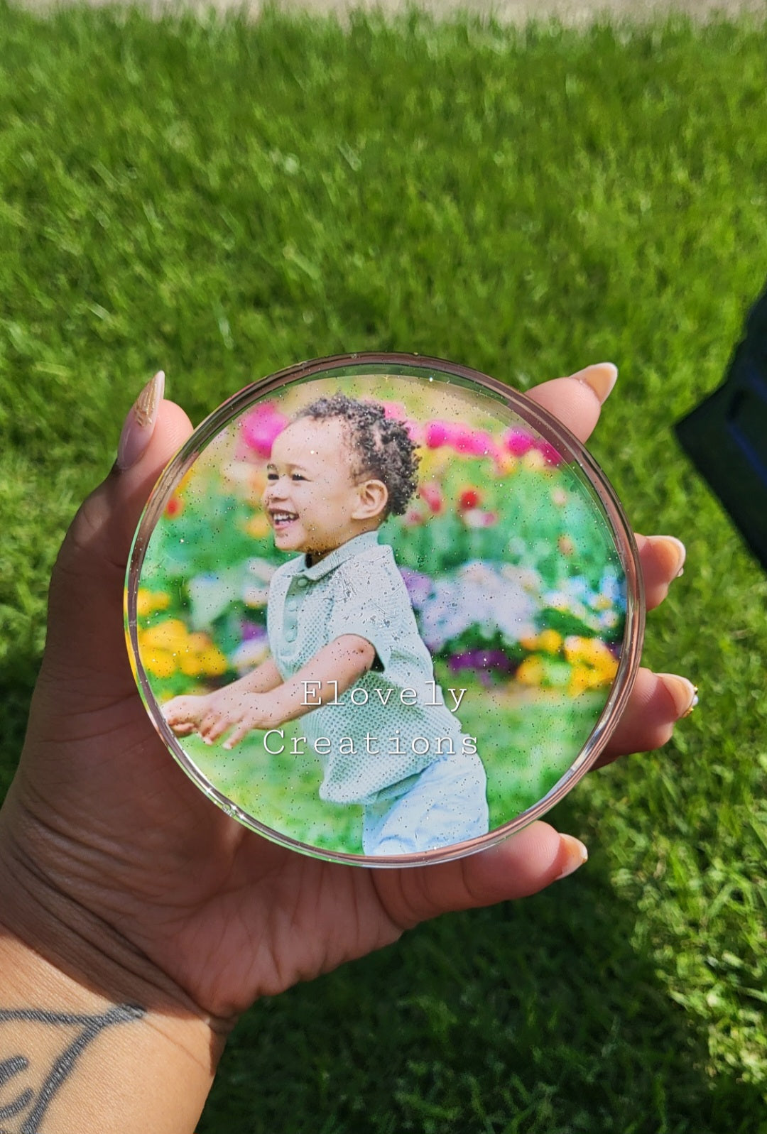 2 Custom Resin Photo Coasters