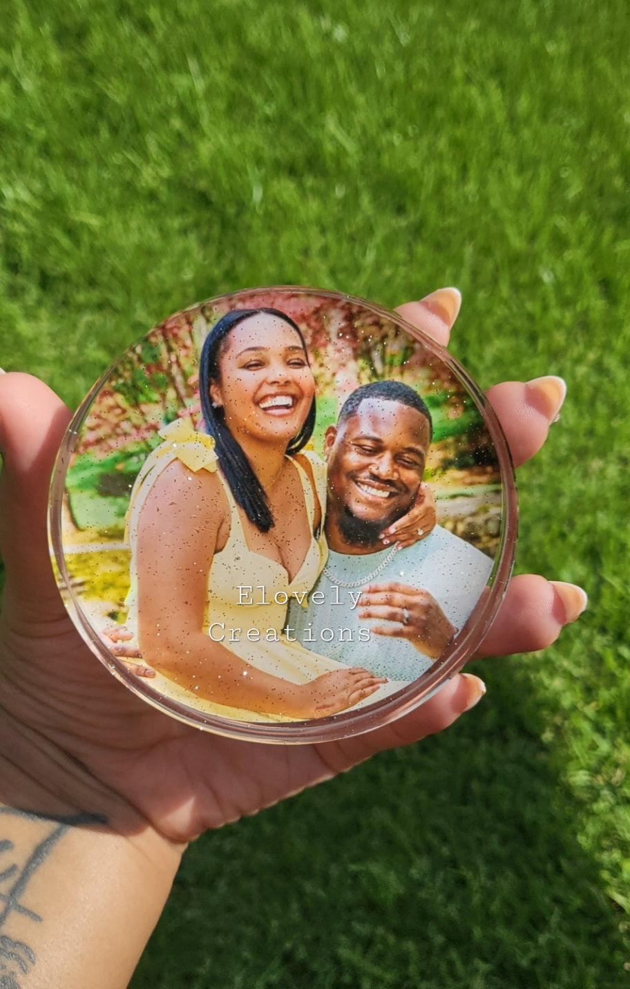 2 Custom Resin Photo Coasters