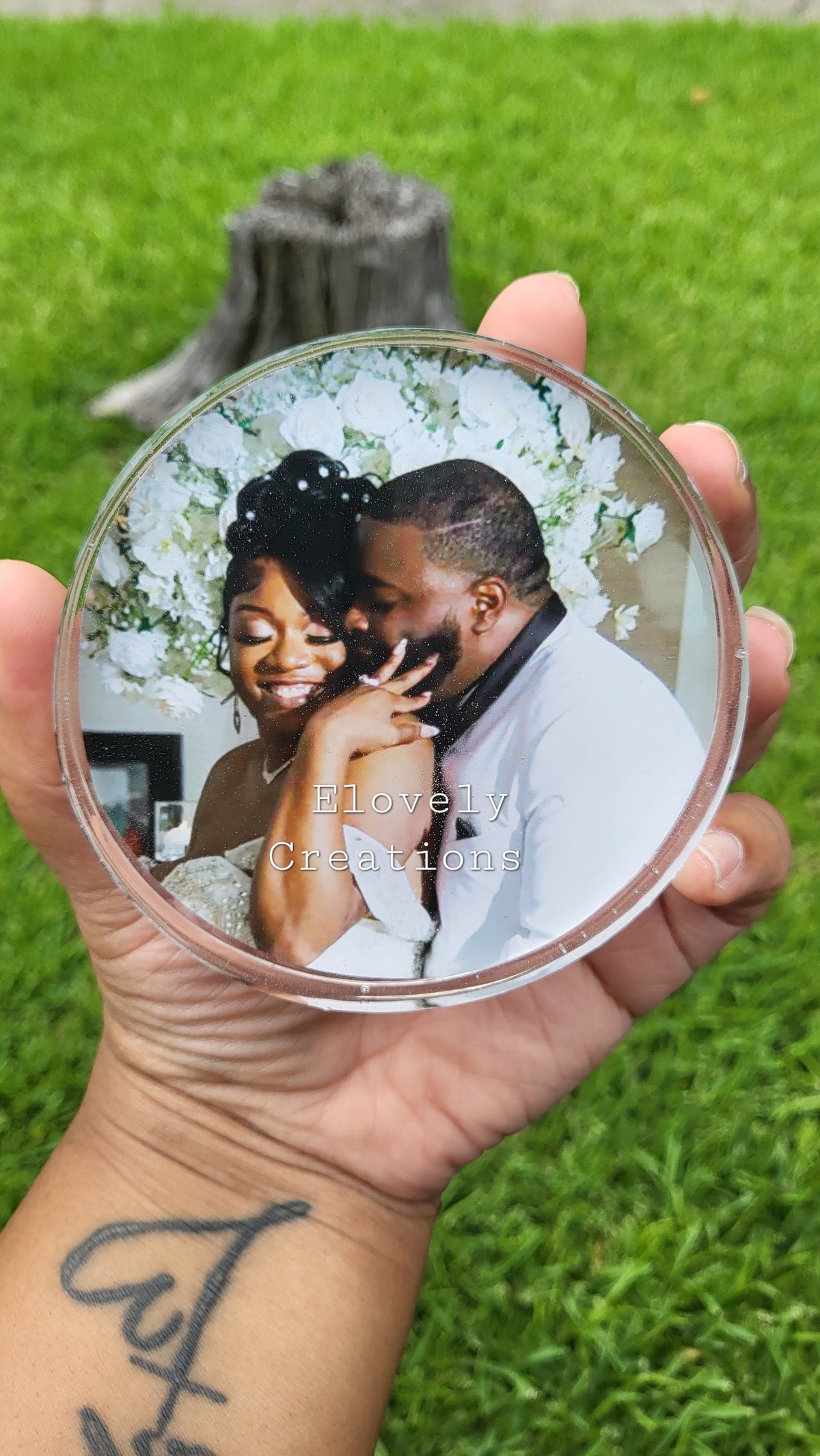 2 Custom Resin Photo Coasters