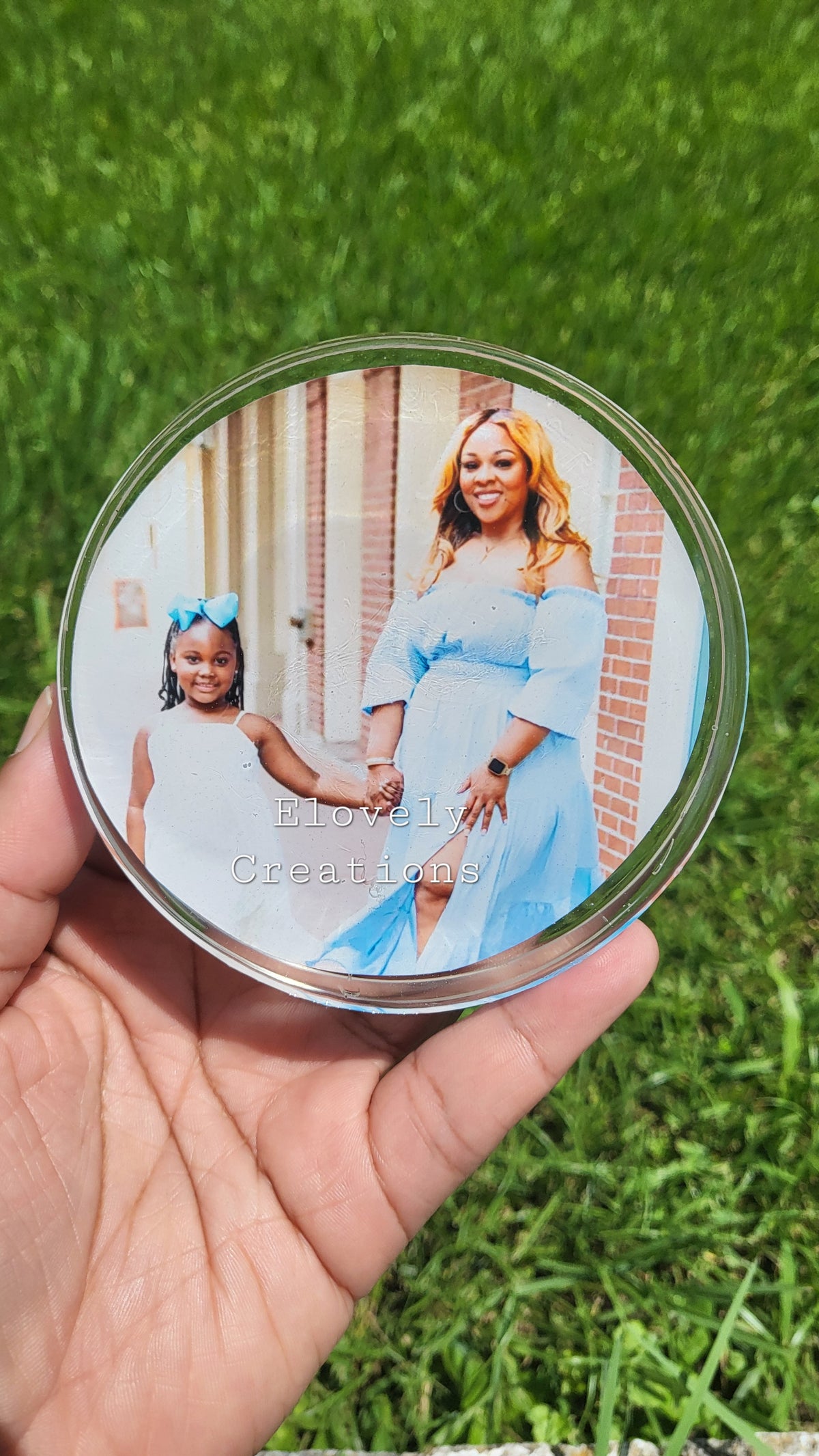 2 Custom Resin Photo Coasters